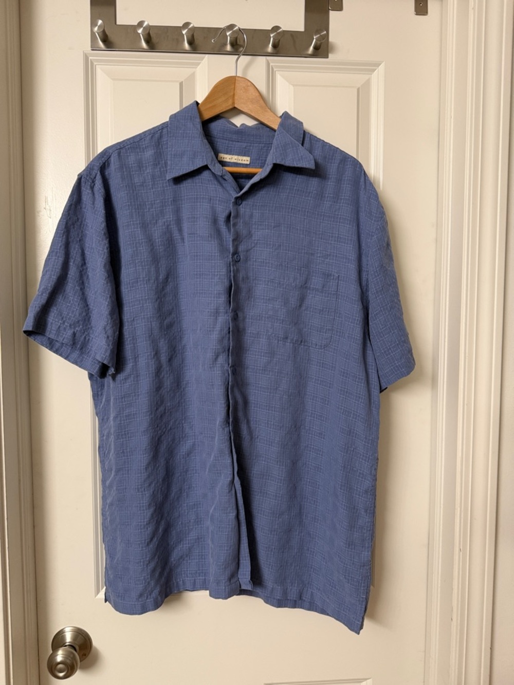 Casual Lightweight Short-Sleeve Button-Down Shirt - Blue